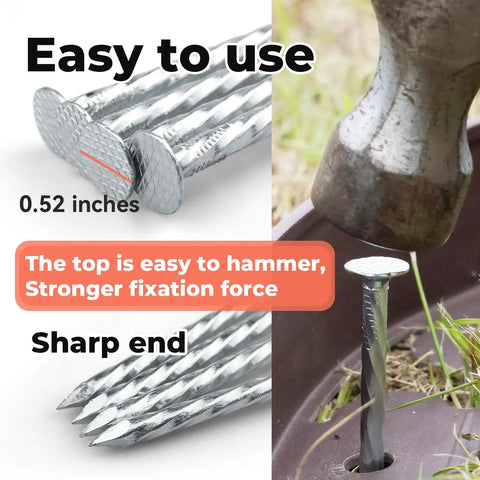 Heavy Duty Spiral Landscape Spikes 8 Inch Galvanized Garden Stakes For Securing Paver Edging Weed Barriers Artificial Turf Tent And More Pack Of 50 For Outdoor Use