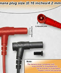 Pro Grade 49 Inch Silicone Multimeter Lead Kit With Gold Plated Probes, Alligator Clips And 0.8mm Back Probe Needles, CAT III 1000V 20A Safety Tested, Works With Fluke AstroAI Klein, banana plug size 0.16 inches shown in red and black cables