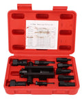Badass 10 Piece Internal Bearing Removal Tool Kit For Ultimate Motorcycle Maintenance And Repair Featuring A Tough Storage Case For Mechanics Who Love Dirty Jobs And Own Your Ride Like A Boss Everytime You Try. 10-piece steel bearing puller set in red case