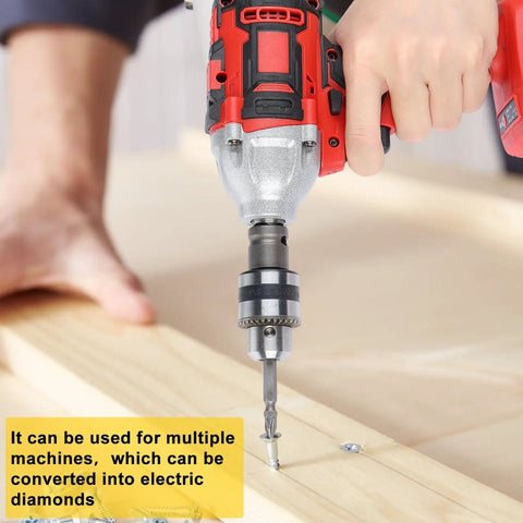 Ehozirta Cordless Impact Wrench 1/2 Inch, 520Nm High Torque Brushless Motor Electric Tool with a drill bit driving screws into wood.