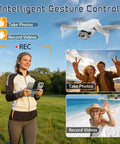Flying 1080P Camera Drone For Adults And Beginners Foldable RC Quadcopter with intelligent gesture control feature demonstration.
