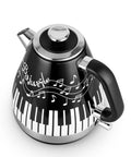 Electric Kettle With Piano And Musical Notes Design 1.7 Liter Stainless Steel Interior 1200 Watt Fast Boil For Tea And Coffee