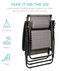 Zero Gravity Outdoor Folding Recliner Lounge Chair With Adjustable Canopy Shade Headrest And Side Tray, folded for portability