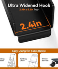 Ultra widened hook dimensions for Heavy Duty Ladder Wall Hooks 2 Pack Garage Storage Hangers for ladders, chairs, patio furniture.