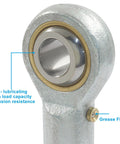 Two Pack 1/2 Inch Bore Rod End Bearing With 1/2-20 Right Hand Thread PHSB8 Self Lubricating Ball Joint For Smooth Articulation Jam Nut Included Built To Last For DIY Projects And Heavy Duty Machinery, steel body with grease fitting