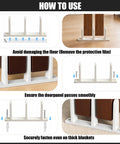 Sliding Closet Door Floor Guide Set White Bottom Track Guides For Stable Door Sliders With Floor Mount Or Adhesive Pad Installations Includes Four Guides Sixteen Screws With Anchors And Four Adhesive Pads For Easy Quiet Operation On Various Surfaces instructional images