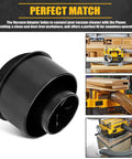 Dust Gets Routed Fast With This Badass Planer Vacuum Adapter Replacement Compatible With Dewalt Dw735 Units For A Tight As A Drum Hookup That Keeps Your Workspace Clean And Makes Woodworking A Breeze. Black vacuum adapter for Dewalt DW735, enhances dust extraction efficiency.