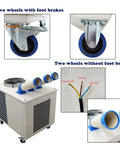 Image of Heavy Duty Industrial Air Conditioner, Massive 220V Outdoor Evaporative Cooler, showcasing wheels and air ducts.
