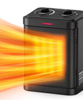 1500W Small Space Heater For Indoor Use With PTC Ceramic Heating Thermostat Three Modes emitting warm air