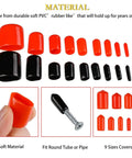 300 Pieces Vinyl End Caps Set In Red And Black For Screws And Bolts Rubber Like Protective Covers That Slip On Easy Safety Caps