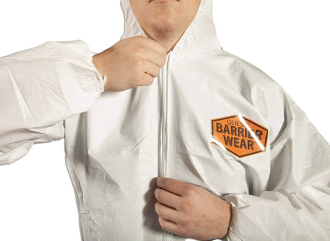 Lightweight Disposable Protective Coveralls For Men And Women Hazmat Style With Zipper And Elastic Cuffs SMMS Microporous Fabric