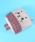 Wall Mounted Hanging Storage Bag Organizer With Solid Wooden Bar For Closets And Doorways Offers Nifty Multi Pockets For Remotes And Keys With Zero Drama Setup; cute cat design.