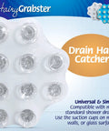 Straight Up Genius Hair Catcher And Drain Stopper For Shower Or Tub Keeps Your Pipes Smooth As Butter Anti Clog Bath Accessory Snags Every Stray Lock No More Slow Drains Easy Clean White Design on a white surface.