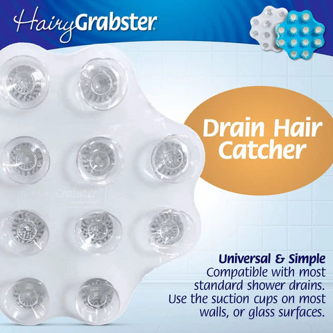 Straight Up Genius Hair Catcher And Drain Stopper For Shower Or Tub Keeps Your Pipes Smooth As Butter Anti Clog Bath Accessory Snags Every Stray Lock No More Slow Drains Easy Clean White Design on a white surface.