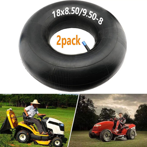 Two Pack 18x8.50-8 And 18x9.50-8 Inner Tubes With TR-13 Straight Valve Stem for lawn tractors and mowers.