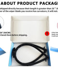 No Sweat Swap Slick Sweep Windshield Wiper Blades Replacement Fit For Model S 2012 2025 Front All Season Car Glass Cleaner Natural Rubber Set Of Two Premium in packaging with bending notice.