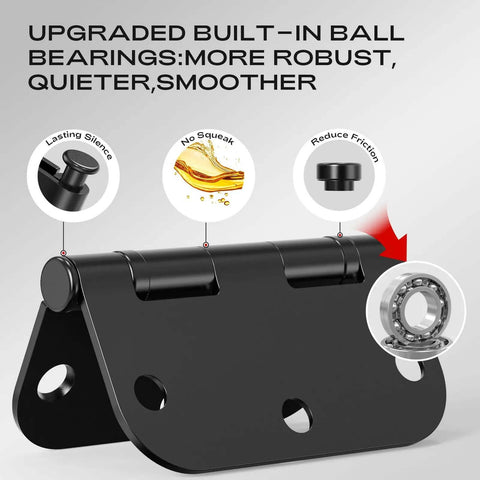 Matte Black 18 Pack Interior Door Hinges 3.5 Inch 5/8 Radius Round No Squeak Ball Bearing features diagram