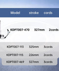 Beefy KDPT007 470 Linear Actuator For Power Recliner And Adjustable Bed Frame Replacement Parts spec chart, stroke 327mm, 2 cords.