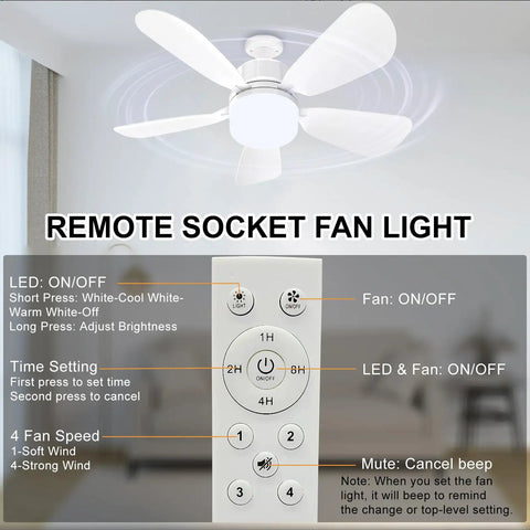 Remote controls for Easy Peasy 19 Inch Screw In Ceiling Fan Light Kit With Remote Control Dimmable Led Bulb.