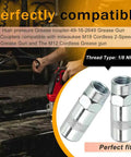 4-pack Milwaukee grease gun coupler tips, chrome-plated, 1/8 NPT thread, for M18/M12 cordless grease guns