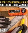 Digital Angle Finder 3 In 1 For Inside And Outside Angles, Lengths, And Miter Saw Protractor Angle Calculation on wood surface