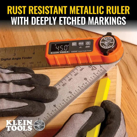 Digital Angle Finder 3 In 1 For Inside And Outside Angles, Lengths, And Miter Saw Protractor Angle Calculation on wood surface
