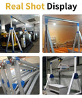 Built Like A Tank Aluminum Alloy Gantry Crane Packing Three Ton 6600 Lbs Capacity shown in a workshop setting with wheeled supports.