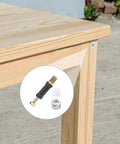 Wooden table corner with 10 Piece Cam Lock Screws 35mm Cam Fitting With Dowel And Pre Inserted Nut 3 In 1 Furniture Connecting Kit
