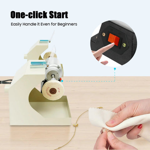 Top Shelf Heavy Duty 550W Dental Polishing Lathe Machine Solid As A Rock 3000 Rpm Bench Buffer Polisher with one-click start.