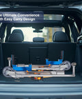 Heavy Duty Furniture And Crate Mover Moving Dolly 1210 Lb Capacity Mechanical Lift folded in car trunk for easy transport