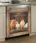 Rooster Magnetic Dishwasher Cover Sticker For Kitchens Fridge Door Panels Farmhouse Hen Decals 23 by 26 Inch