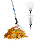 68 Inch Metal Rake With Adjustable Handle Built For Heavy Duty Leaf Cleanup And Thatch Removal, Yard Work Beast Lawn Rake For Leaves