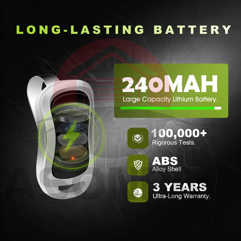 Two Pack G3T R Garage Door Remote Replacements For Genie And Overhead Door Openers, featuring 240mAh lithium battery