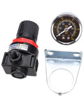 Air Pressure Regulator For Pneumatic Tools One Quarter Inch PT 0 To 150 Psi With Pressure Gauge And Mounting Bracket For Air Compressors And Spray Guns Industrial Grade AR 2000, showing components.