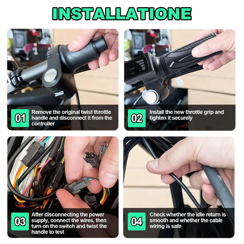 Twist Throttle Replacement For 48V E Bikes And Scooters With LCD Display And Two Keys Compatible With Ridstar installation guide