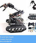 Heavy Duty Metal Robotic Arm Gripper With High Torque MG996R Servo For Arduino And Raspberry Pi DIY Projects Educational STEM Maker Kit Solid Metal Claw Clamp For Learning And Prototyping Black on TS100 tank chassis