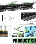 Heavy Duty Wall Mounted Tool Organizer For Pliers And Small Tools Metal Screwdriver Holder Rack With 23 Holes Space Saving