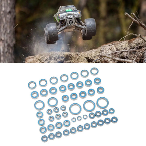 55 Piece RC Car Ball Bearings Kit With Double Rubber Seal Deep Groove Dope Upgrade For 1/10 Scale RC Crawlers, Durable Replacements, Easy Install, Improves Smooth Steering, Durability, And Overall Performance, blue-seal bearings set
