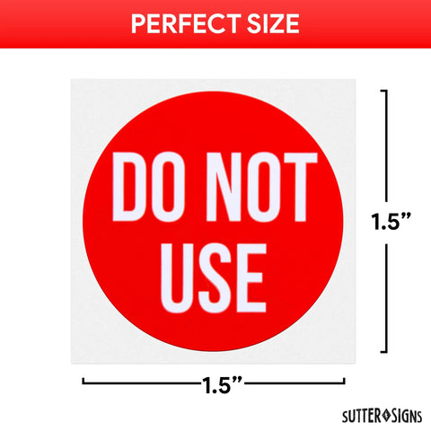 High Visibility Do Not Use Sticker Roll 1.5 Inch Diameter 500 Pack For Warehouse Safety And Equipment Maintenance Out Of Service Label Roll For Inventory Control, 1.5in red sticker