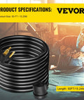 Heavy Duty 50 Foot Welder Extension Cord 40 Amp 250 Volt 10 Gauge NEMA 6 50 Three Prong Welding Power Cord coiled