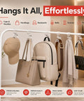 Handbag Hanger 3 Pack Heavy Duty Acrylic Purse Hangers For Closet Organization Holds Up To 66 Lbs No Tools Needed hanging bags