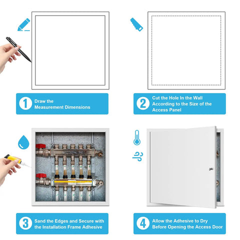 Heavy Duty White Drywall Access Panel 18 By 22 Inch With Secure Lock And Key For Ceiling And Electrical Conduit Hatches installation steps