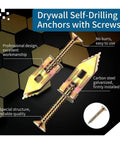 Heavy Duty Drywall Self Drill Anchors Kit For Hanging Curtains And Cabinets 200 Pieces Rust Resistant Galvanized Steel And Zinc Alloy