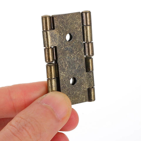 10 Pieces Double Acting Iron Door Hinges For Wine And Display Cabinets, Noise Free Retro Style Screen Gate Hinges, brass finish