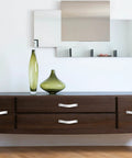 Dark wood dresser with Two Pack White Leather Drawer Pulls For Industrial Style Furniture Upgrade Easy To Install Leather Handles