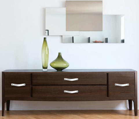 Dark wood dresser with Two Pack White Leather Drawer Pulls For Industrial Style Furniture Upgrade Easy To Install Leather Handles