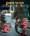 Foldable Electric Bike For Adults And Teens With 1200W Peak Motor Up To 25 MPH 45 Mile Pedal Assist Range rear view showing brake lights