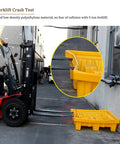 Stackable Industrial Drum Spill Pallet With Drain Modular Workhorse Heavy Duty Containment Platform during forklift test