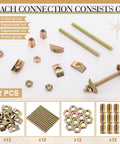 Four In One Bed Frame Connector Kit M8x100mm for Furniture Assembly includes bolts, nuts, long nuts, spacers in 12 sets