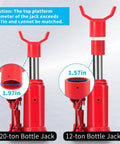 2 In 1 Bottle Jack Adapter For 12 Ton And 20 Ton, Heavy Duty Universal Steel Jack Adapter with 1.57 inch and 1.97 inch sleeves